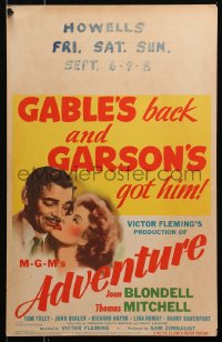 4k0224 ADVENTURE WC 1945 Clark Gable's back and Greer Garson's got him, Victor Fleming, rare!