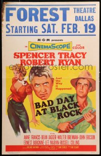 4k0233 BAD DAY AT BLACK ROCK WC 1955 Spencer Tracy tries to find out just what did happen to Kamoko