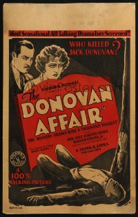 4k0271 DONOVAN AFFAIR WC 1929 early Frank Capra murder mystery, Jack Holt, Dorothy Revier, rare!