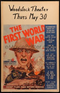 4k0282 FIRST WORLD WAR WC 1934 great art of World War I soldier over raging battlefield, rare!