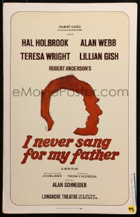 4k0210 I NEVER SANG FOR MY FATHER stage play WC 1968 Holbrook in Robert Anderson's play, Nappi art!