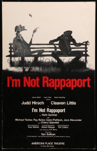 4k0211 I'M NOT RAPPAPORT stage play WC 1985 Judd Hirsch, Cleavon Little, great art by TW!