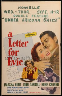4k0322 LETTER FOR EVIE WC 1945 Marsha Hunt, John Carroll, Hume Cronyn, different & rare!