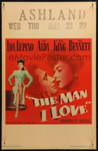 4k0332 MAN I LOVE WC 1947 sexiest smoking bad girl Ida Lupino knows all about men, very rare!