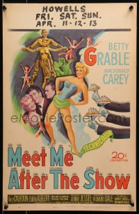 4k0335 MEET ME AFTER THE SHOW WC 1951 artwork of sexy dancer Betty Grable & top cast members!