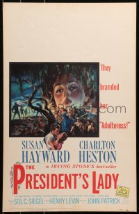 4k0354 PRESIDENT'S LADY WC 1953 art of adulteress Susan Hayward & President Charlton Heston!