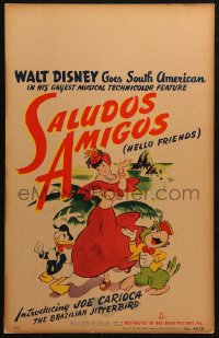 4k0366 SALUDOS AMIGOS WC 1944 Walt Disney goes South American with Donald Duck & Joe Carioca!