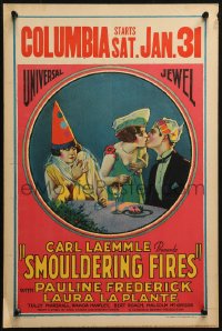 4k0375 SMOULDERING FIRES WC 1925 great art of Pauline Frederick & Laura La Plante in costumes!