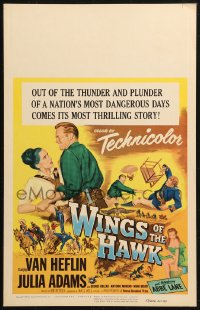 4k0400 WINGS OF THE HAWK 2D WC 1953 art of Van Heflin & Julia Adams, directed by Budd Boetticher!