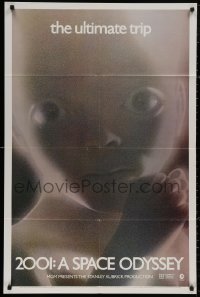4m0589 2001: A SPACE ODYSSEY style D 1sh 1970 Stanley Kubrick, super close image of star child!