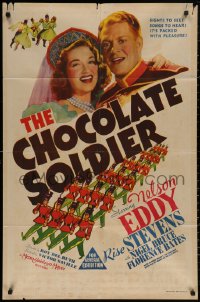 4m0294 CHOCOLATE SOLDIER Aust 1sh 1941 Nelson Eddy singing to beautiful Rise Stevens, different!