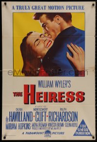 4m0306 HEIRESS Aust 1sh 1950 William Wyler, Olivia De Havilland & Montgomery Clift, ultra rare!