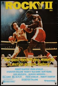 4m0321 ROCKY II Aust 1sh 1979 Sylvester Stallone & Carl Weathers fight in ring, boxing sequel!