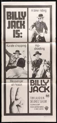4m0353 BILLY JACK Aust daybill 1971 Tom Laughlin, Taylor, most unusual boxoffice success ever!