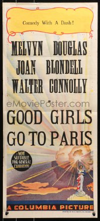 4m0378 COLUMBIA Aust daybill 1940s advertising Good Girls Go to Paris, different logo art!