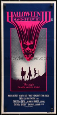 4m0424 HALLOWEEN III Aust daybill 1982 Season of the Witch, Tom Atkins & Stacey Nelkin, horror!