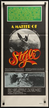 4m0463 MATTER OF STYLE Aust daybill 1970s images of incredible Australian surfers, cool color design