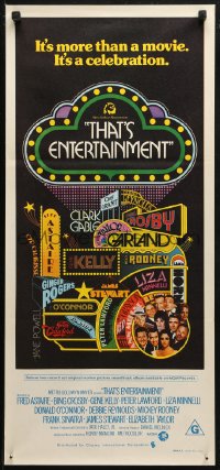 4m0527 THAT'S ENTERTAINMENT Aust daybill 1974 classic MGM Hollywood scenes, it's a celebration!