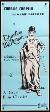 4m0533 TILLIE'S PUNCTURED ROMANCE Aust daybill R1970s Marie Dressler, great art of Charlie Chaplin!