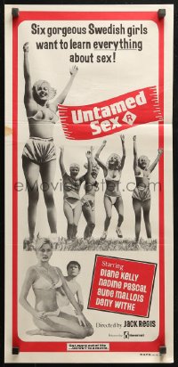 4m0544 UNTAMED SEX Aust daybill 1979 German sexploitation, sexy Brigitte Lahaie, Diane Kelly!