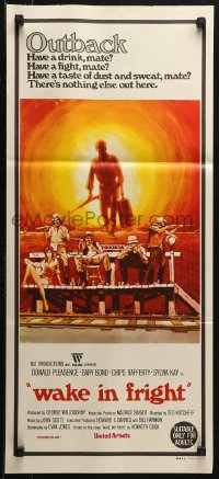 4m0552 WAKE IN FRIGHT Aust daybill 1971 Ted Kotcheff Australian Outback creepy cult classic!