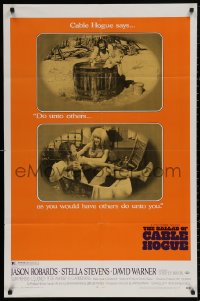4m0631 BALLAD OF CABLE HOGUE 1sh 1970 Sam Peckinpah, Robards & sexy Stella Stevens in wash tub!