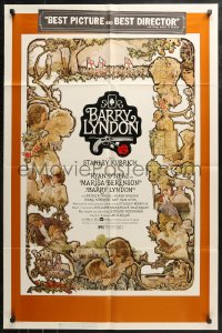 4m0640 BARRY LYNDON 1sh 1975 Stanley Kubrick, Ryan O'Neal, great colorful art of cast by Gehm!