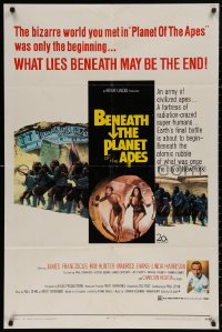 4m0649 BENEATH THE PLANET OF THE APES 1sh 1970 sequel, what lies beneath may be the end!