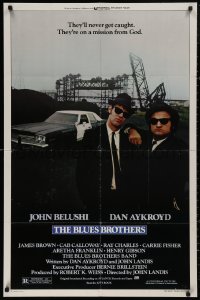4m0671 BLUES BROTHERS 1sh 1980 John Belushi & Dan Aykroyd are on a mission from God!