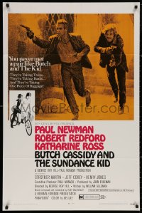 4m0696 BUTCH CASSIDY & THE SUNDANCE KID style B 1sh 1969 Paul Newman, Robert Redford, Katherine Ross!