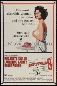 4m0697 BUTTERFIELD 8 1sh 1960 call girl Elizabeth Taylor is most desirable & easiest to find!