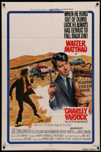 4m0713 CHARLEY VARRICK 1sh 1973 Walter Matthau, Joe Don Baker, Don Siegel crime classic!