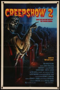 4m0750 CREEPSHOW 2 1sh 1987 Tom Savini, great Winters artwork of skeleton Creep in theater!