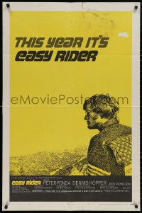 4m0796 EASY RIDER style C 1sh 1969 Peter Fonda, biker classic directed by Dennis Hopper!