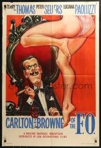4m0570 CARLTON-BROWNE OF THE F.O. English 1sh 1959 Peter Sellers, wacky Terry-Thomas & naked legs!