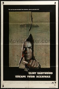 4m0806 ESCAPE FROM ALCATRAZ 1sh 1979 Eastwood busting out by Lettick, Don Siegel prison classic!