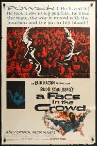 4m0816 FACE IN THE CROWD 1sh 1957 Andy Griffith took it raw like bourbon & sin, Hofmann art!