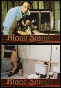 4m0008 BLOOD SIMPLE 2 Greek LCs 1985 Joel & Ethan Coen, Frances McDormand, cool film noir images!