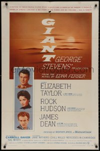 4m0873 GIANT 1sh 1956 James Dean, Elizabeth Taylor, Hudson, George Stevens classic!