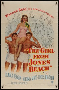 4m0875 GIRL FROM JONES BEACH 1sh 1949 Ronald Reagan, Eddie Bracken & sexy Virginia Mayo!