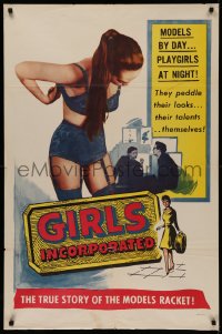 4m0878 GIRLS INCORPORATED 1sh 1959 early sexploitation, the true story of the models racket!