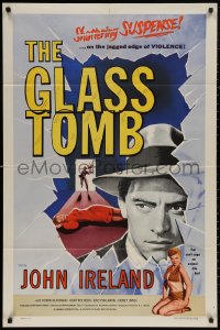 4m0881 GLASS TOMB 1sh 1955 you can't cage an animal like sexy Honor Blackman, Hammer film noir!