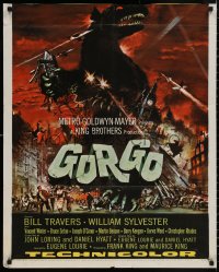 4m0891 GORGO 1sh 1961 great artwork of giant monster terrorizing London by Joseph Smith!