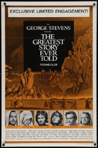 4m0898 GREATEST STORY EVER TOLD 1sh 1965 Max von Sydow as Jesus, exclusive limited engagement!