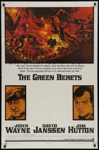 4m0899 GREEN BERETS 1sh 1968 John Wayne, David Janssen, Jim Hutton, Vietnam War art by McCarthy!