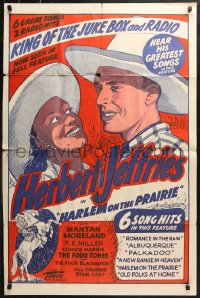4m0905 HARLEM ON THE PRAIRIE 1sh R1948 Herb Jeffries, King of the Juke Box & Radio, Toddy!