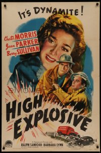 4m0922 HIGH EXPLOSIVE 1sh 1943 Chester Morris, it's dynamite, great image of Jean Parker!