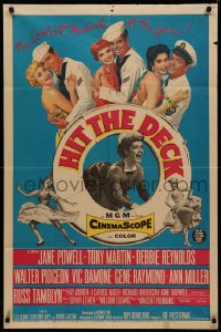 4m0926 HIT THE DECK 1sh 1955 Debbie Reynolds, Jane Powell, Tony Martin, Walter Pidgeon, Ann Miller