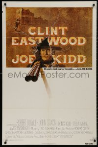4m0962 JOE KIDD int'l 1sh 1972 art of Clint Eastwood with shotgun, written by Elmore Leonard!