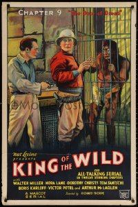 4m0979 KING OF THE WILD chapter 9 1sh 1931 cool stone litho of half-man half-ape behind bars!